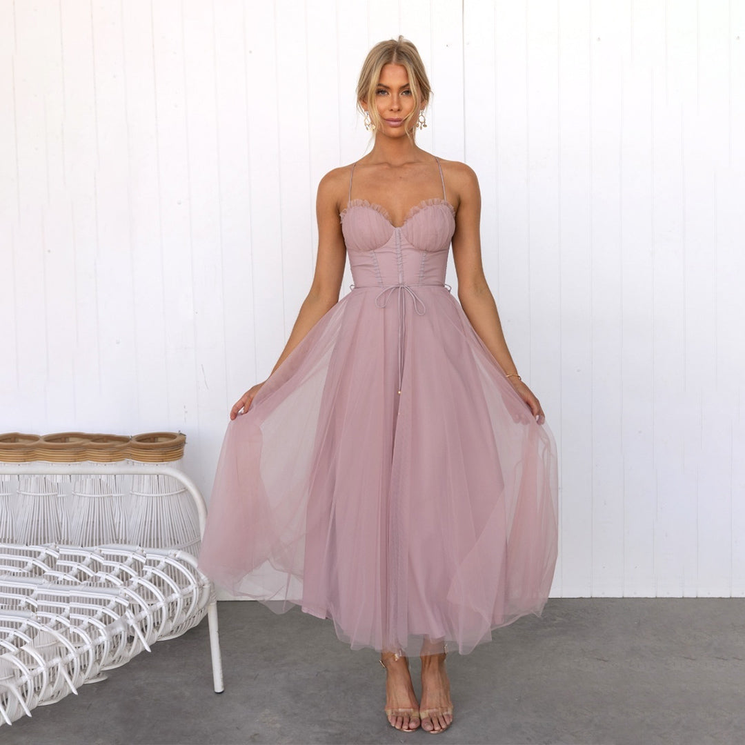 Fabia | Abito elegante a linea ad A da donna con spalline sottili