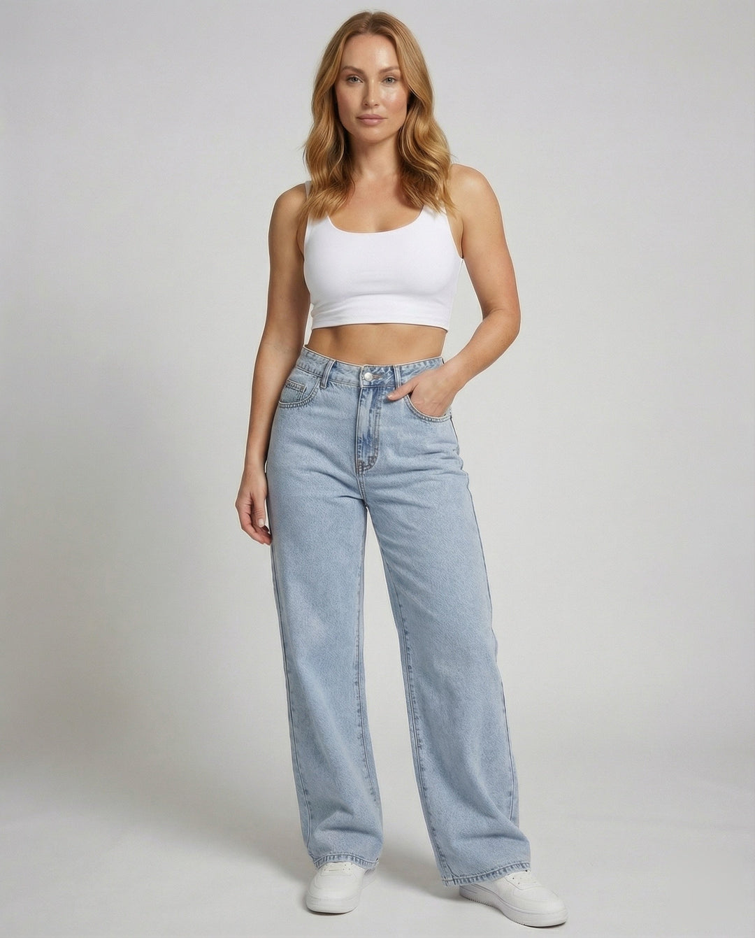 Fiona | Vintage-Jeans mit hoher Taille und weitem Bein für Damen