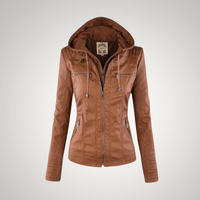 Victoria | Damen Winter Reissverschluss Lederjacke