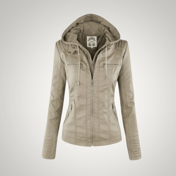 Victoria | Damen Winter Reissverschluss Lederjacke