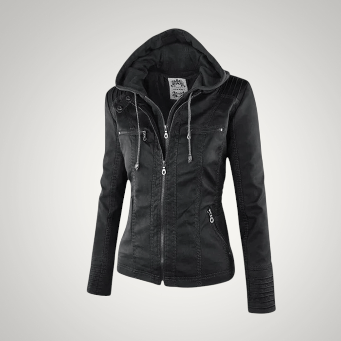 Victoria | Damen Winter Reissverschluss Lederjacke