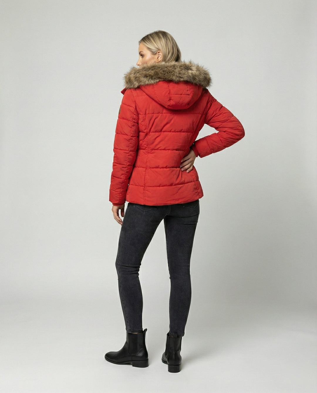 Sophie | Damen Wasserdichte Winter Gefütterte Kunstfelljacke