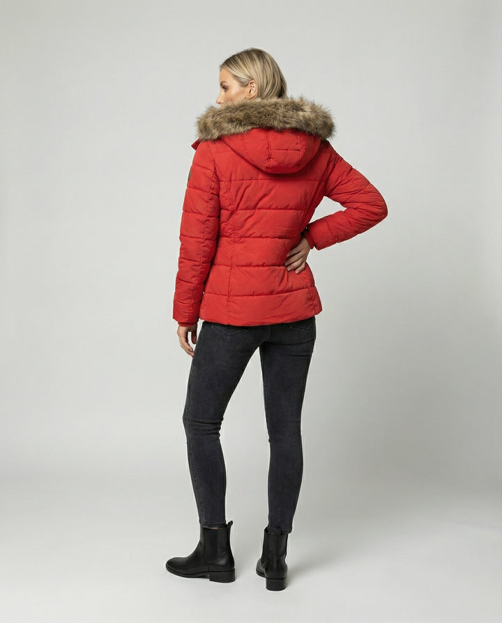 Sophie | Damen Wasserdichte Winter Gefütterte Kunstfelljacke