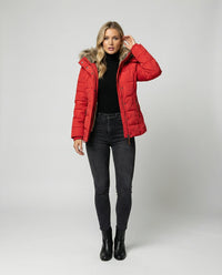 Sophie | Damen Wasserdichte Winter Gefütterte Kunstfelljacke