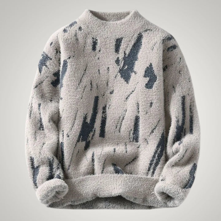 Heinz | Herren Übergross Kunstdruck Pullover