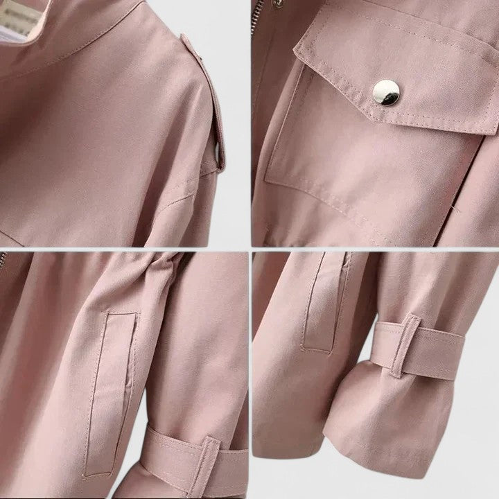 Malin | Damen Eleganter Mantel mit Reißverschluss