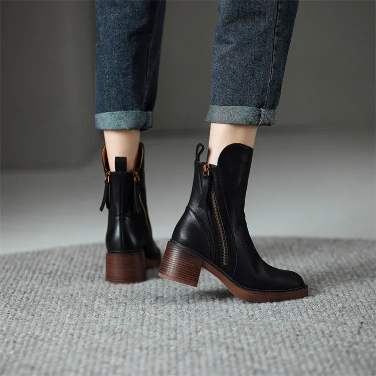 Silvia | Stivaletti casual con tacco a blocco da donna