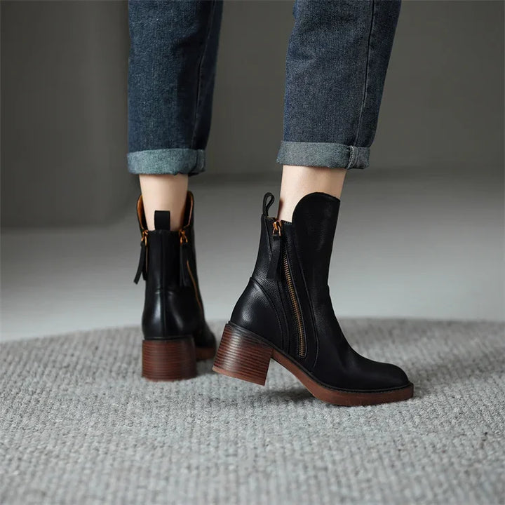 Silvia | Stivaletti casual con tacco a blocco da donna
