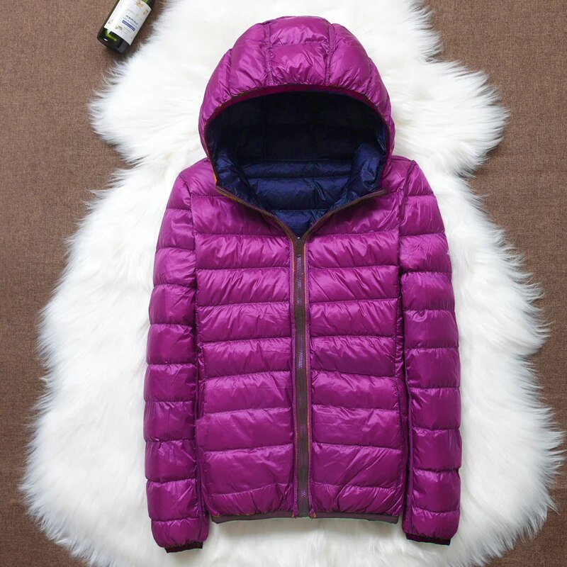 Flavia | Damen Leichte Winddichte Daunenjacke mit Kapuze