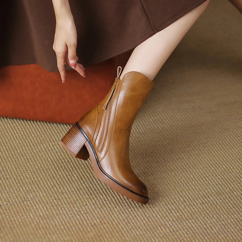 Silvia | Stivaletti casual con tacco a blocco da donna