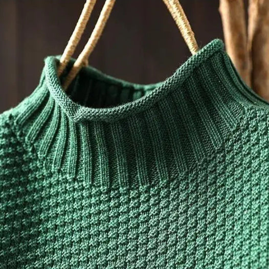 Lila | Damen Casual Strickpullover mit Hohem Kragen