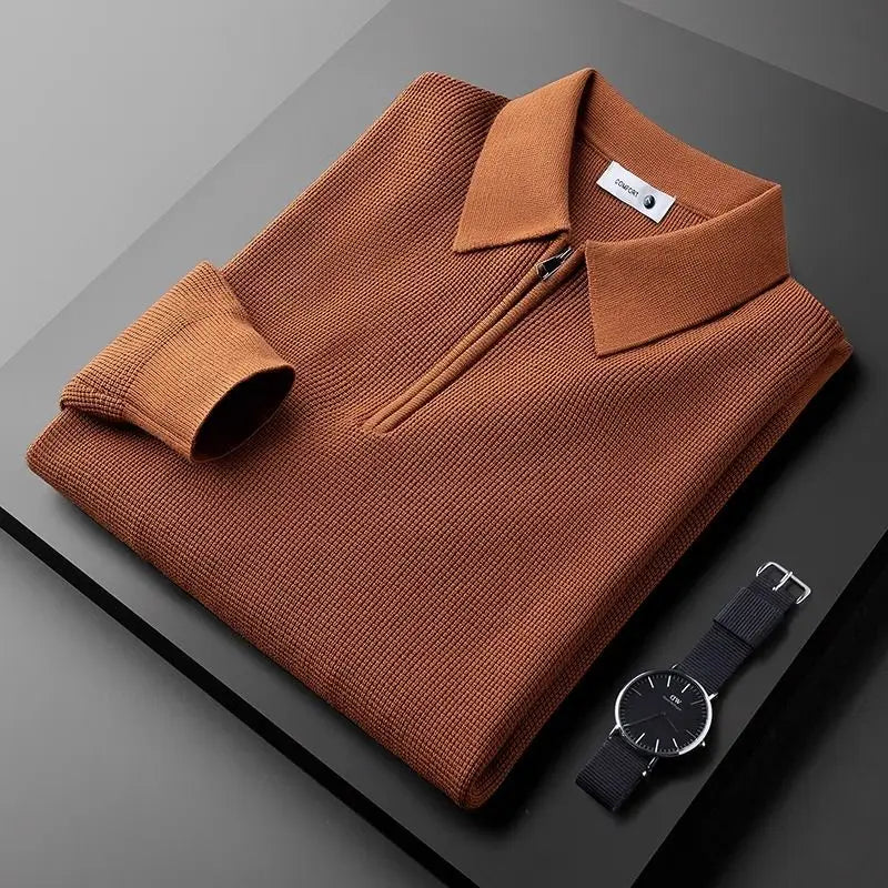 Benjamin | Herren Klassischer Halb-Reissverschluss Polo Pullover