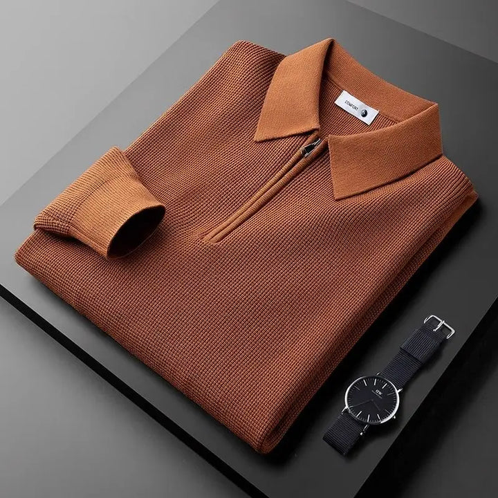 Benjamin | Herren Klassischer Halb-Reissverschluss Polo Pullover