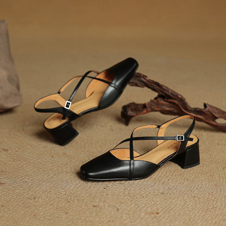 Violet | Escarpins élégants à talons hauts en cuir pour femme