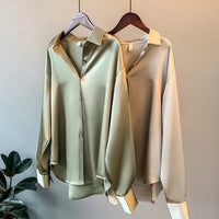 Elvira | Blouse en satin à manches longues d'été pour femmes
