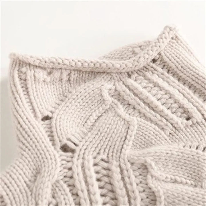 Colette | Damen Gemusterter Strukturierter Strickpullover