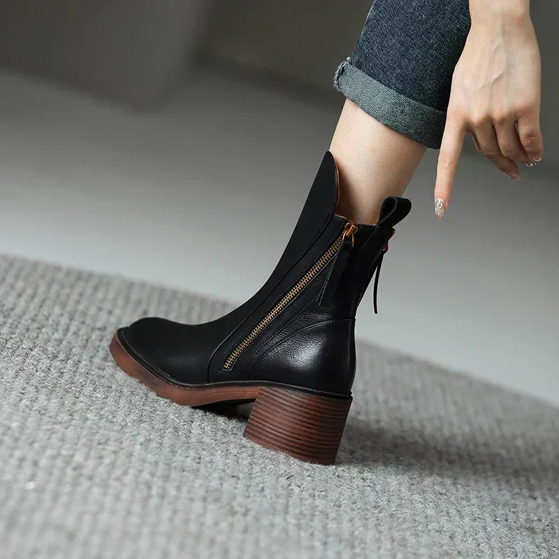 Silvia | Stivaletti casual con tacco a blocco da donna