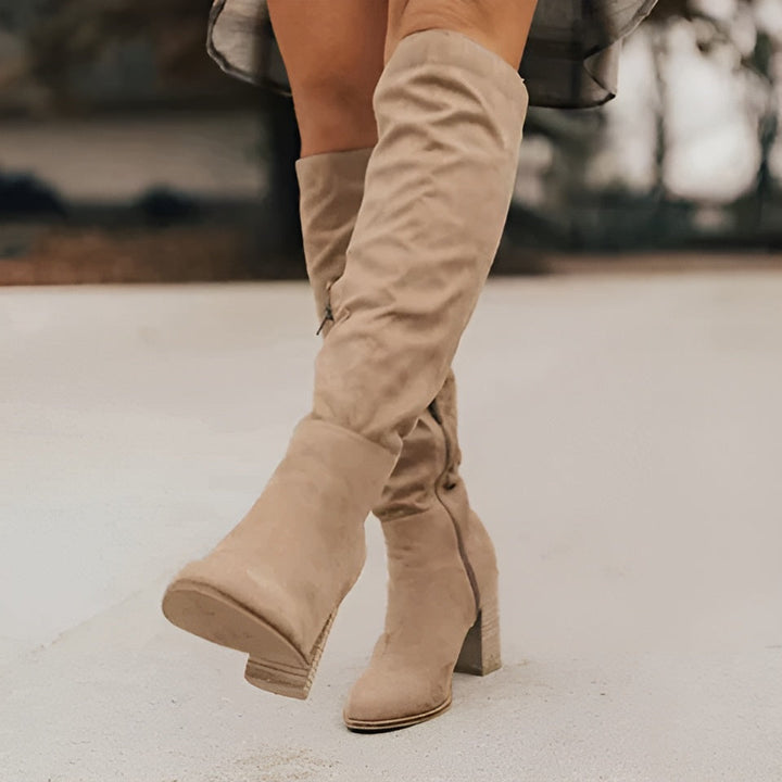 Serena | Damen Modische Wildleder Absatz Stiefel