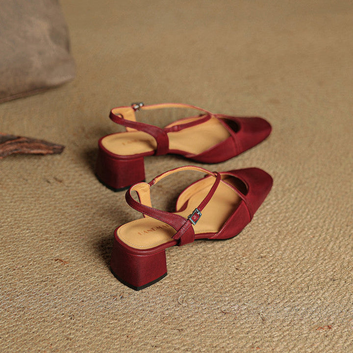 Violet | Escarpins élégants à talons hauts en cuir pour femme