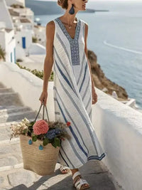 Ina | Damen Luftiges Boho Sommerkleid Maxikleid