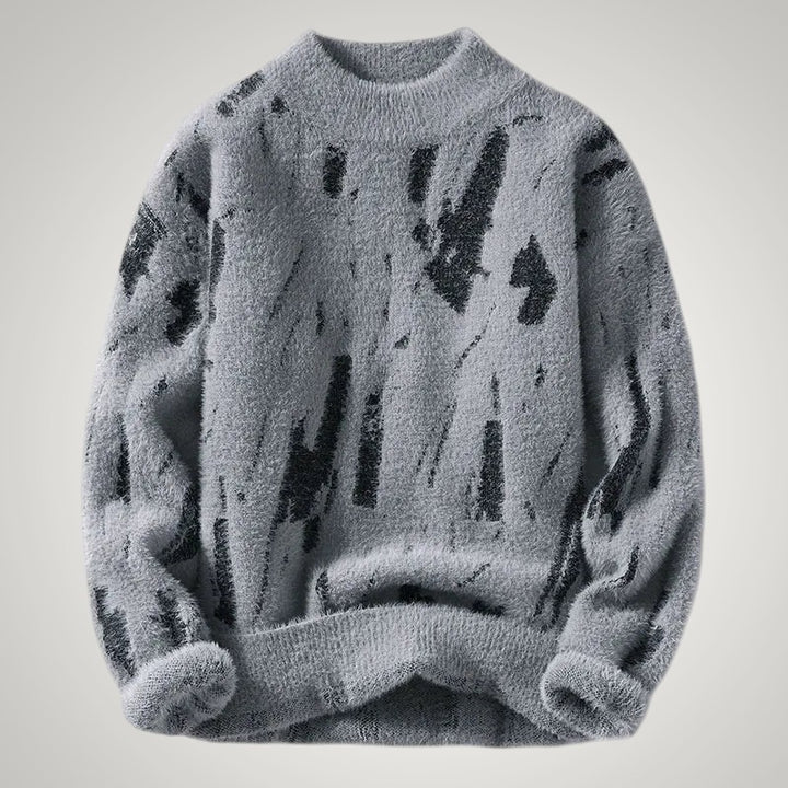 Heinz | Herren Übergross Kunstdruck Pullover