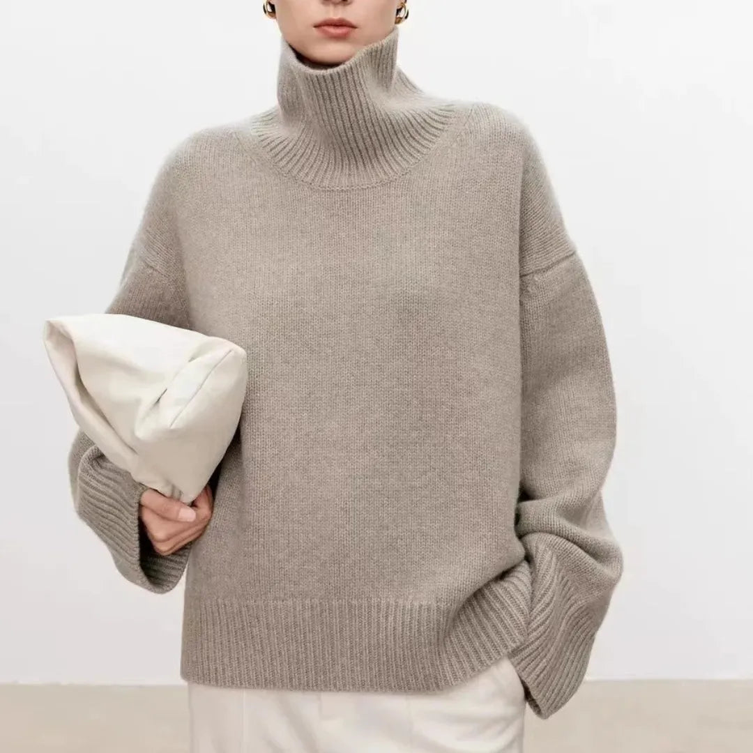 Clara | Warmer Strickpullover mit Rollkragen für Damen