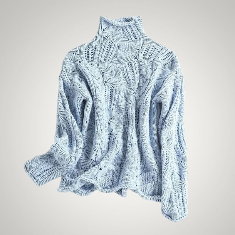 Colette | Damen Gemusterter Strukturierter Strickpullover
