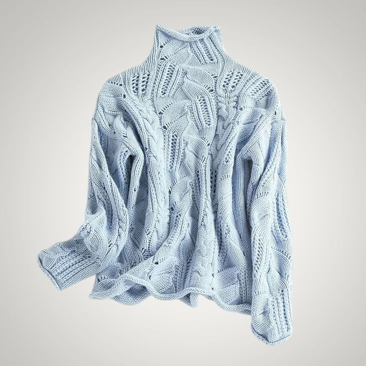 Colette | Damen Gemusterter Strukturierter Strickpullover