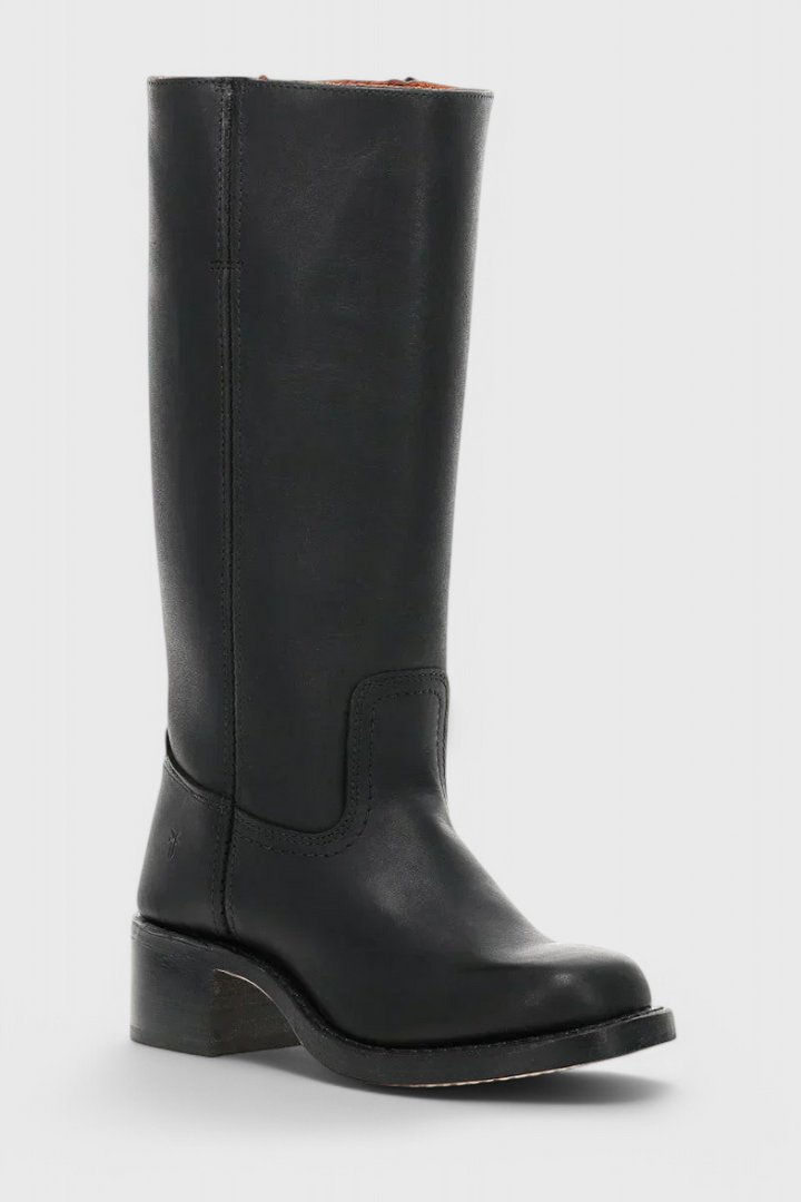 Romana | Damen Knielange Lederstiefel mit Blockabsatz