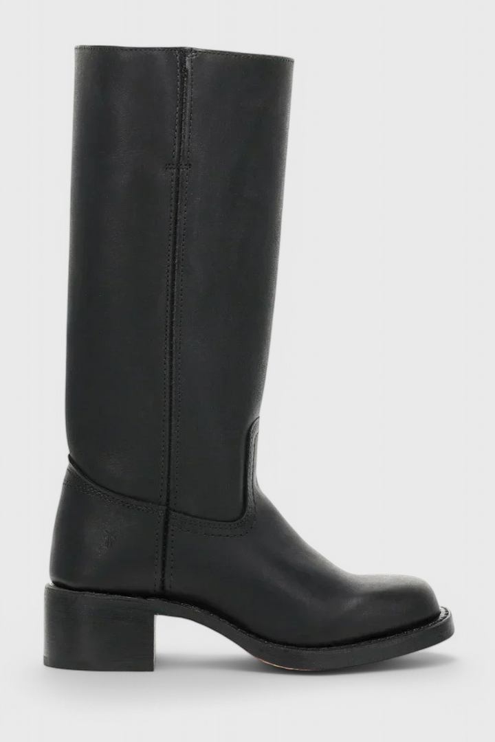 Romana | Damen Knielange Lederstiefel mit Blockabsatz