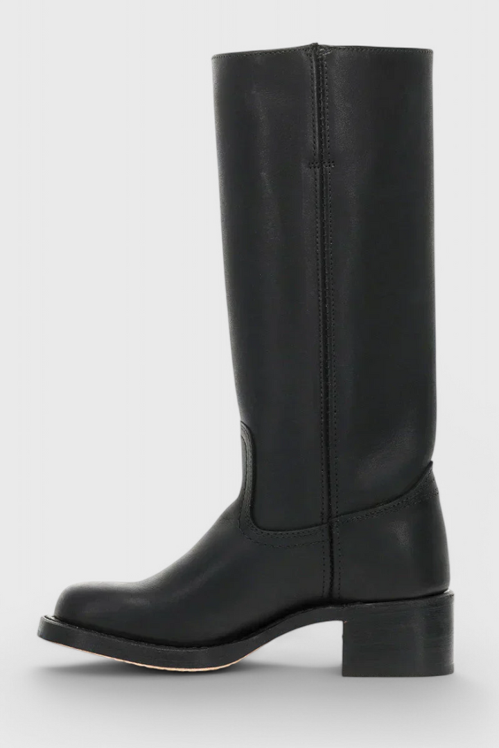 Romana | Damen Knielange Lederstiefel mit Blockabsatz