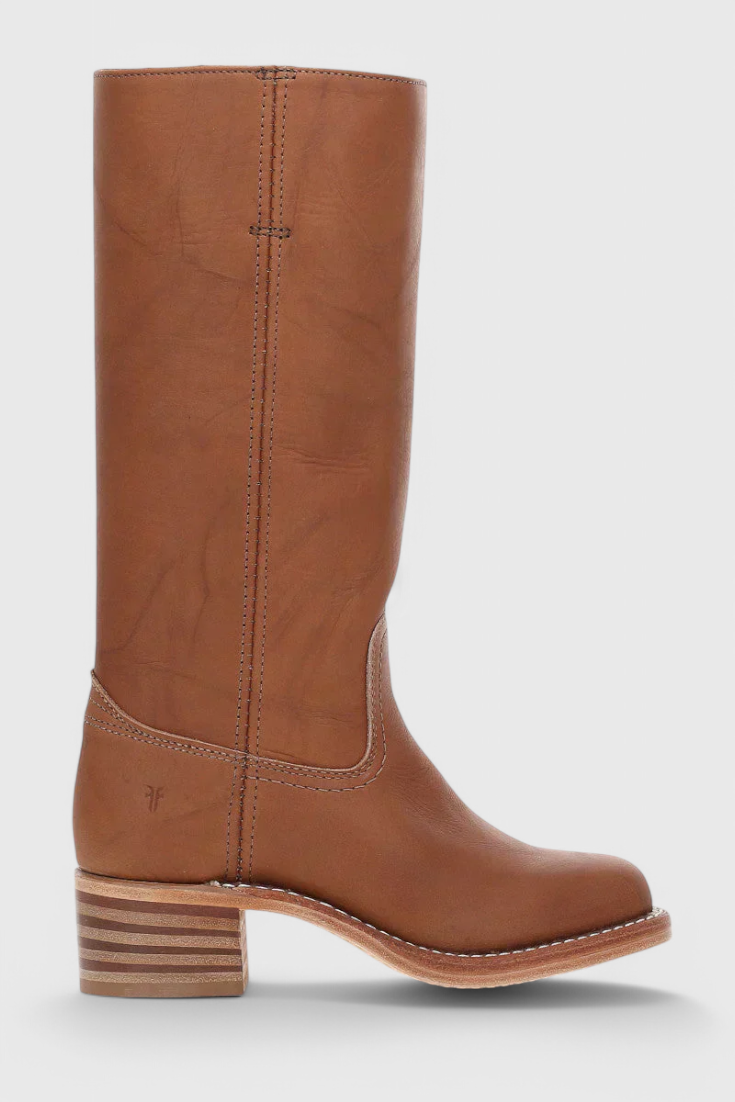 Romana | Damen Knielange Lederstiefel mit Blockabsatz