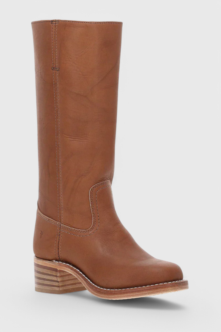 Romana | Damen Knielange Lederstiefel mit Blockabsatz