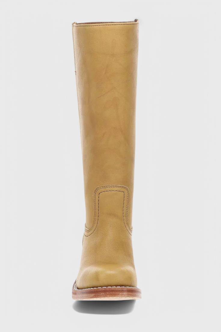 Romana | Damen Knielange Lederstiefel mit Blockabsatz