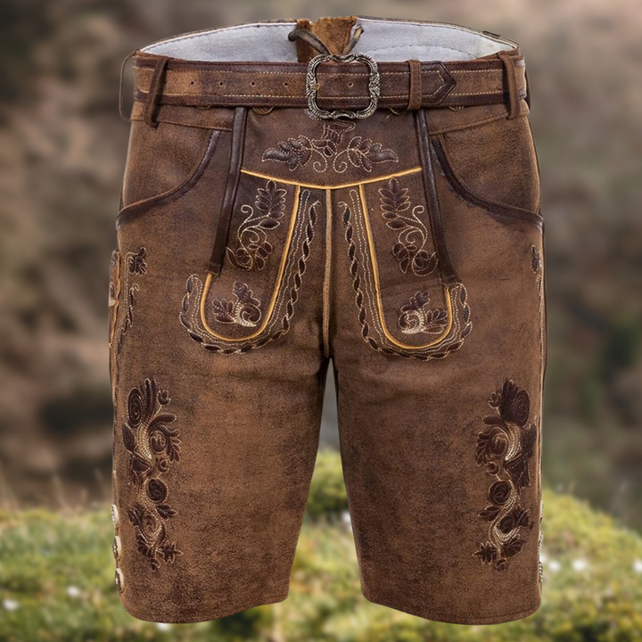 Urs | Herren Traditionelle Bestickte Lederhose
