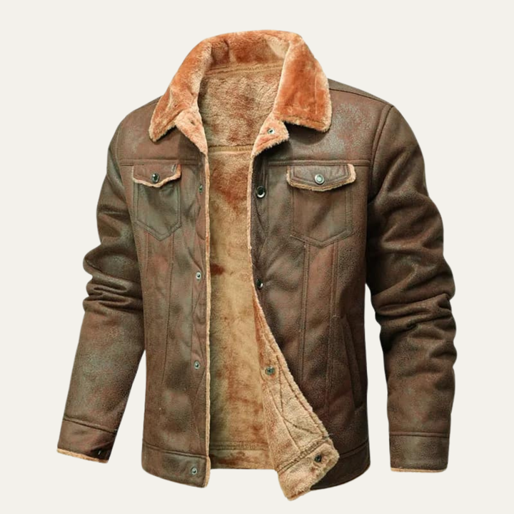 Manuel | Herren Warme Biker Lederjacke