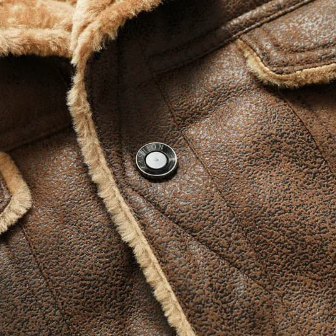 Manuel | Herren Warme Biker Lederjacke