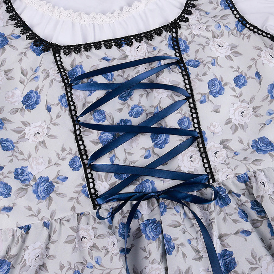 Larissa | Damen Traditionelles Blumiges Schnürung Dirndl