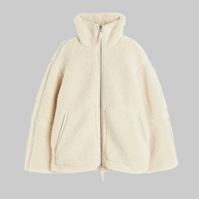 Mira | Damen Lässige Oversized Teddyjacke