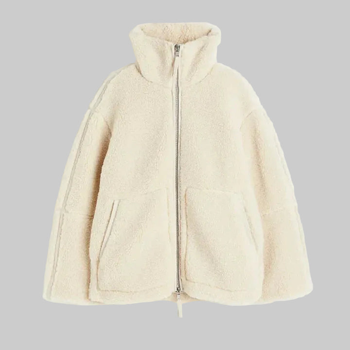 Mira | Damen Lässige Oversized Teddyjacke