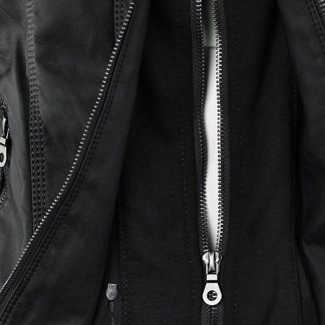 Susanne | Damen Modische Kapuze Lederjacke