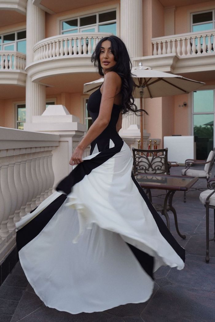 Patricia | Damen Elegant Spaghettiträger Hochzeitsgastkleid