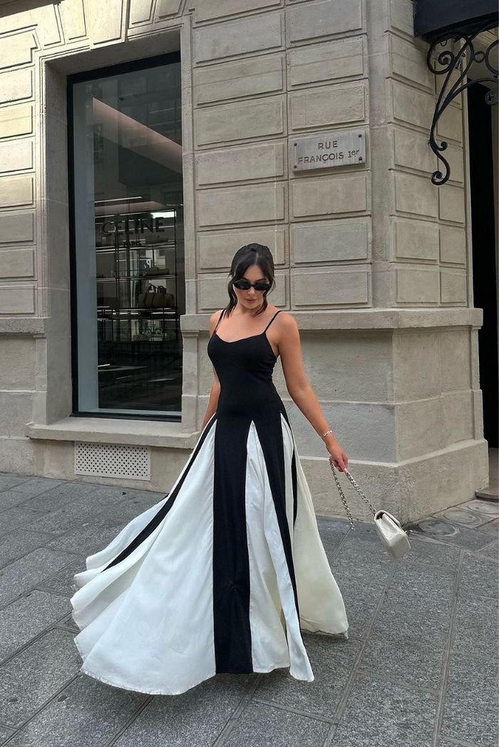Patricia | Damen Elegant Spaghettiträger Hochzeitsgastkleid