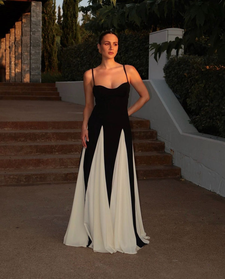 Patricia | Damen Elegant Spaghettiträger Hochzeitsgastkleid