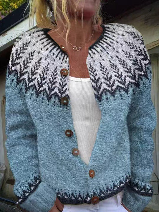 Sigrid | Damen Strick Knöpfen Cardigan