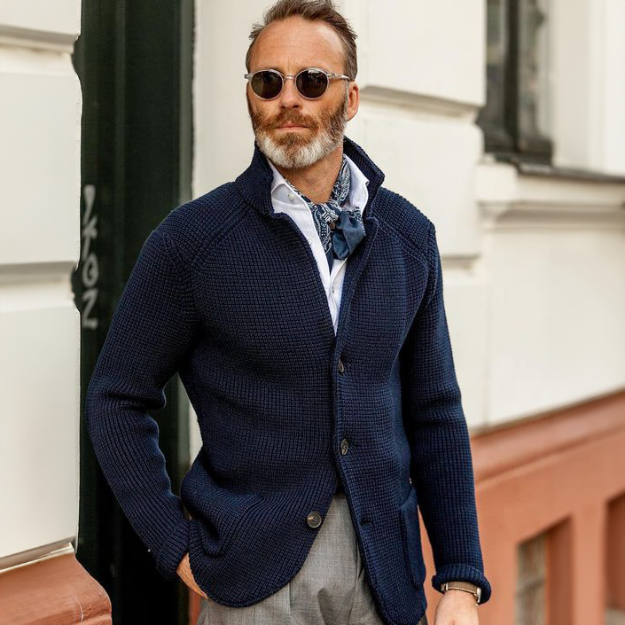 Daniel | Cardigan con bottoni raffinato da uomo con collo alla coreana