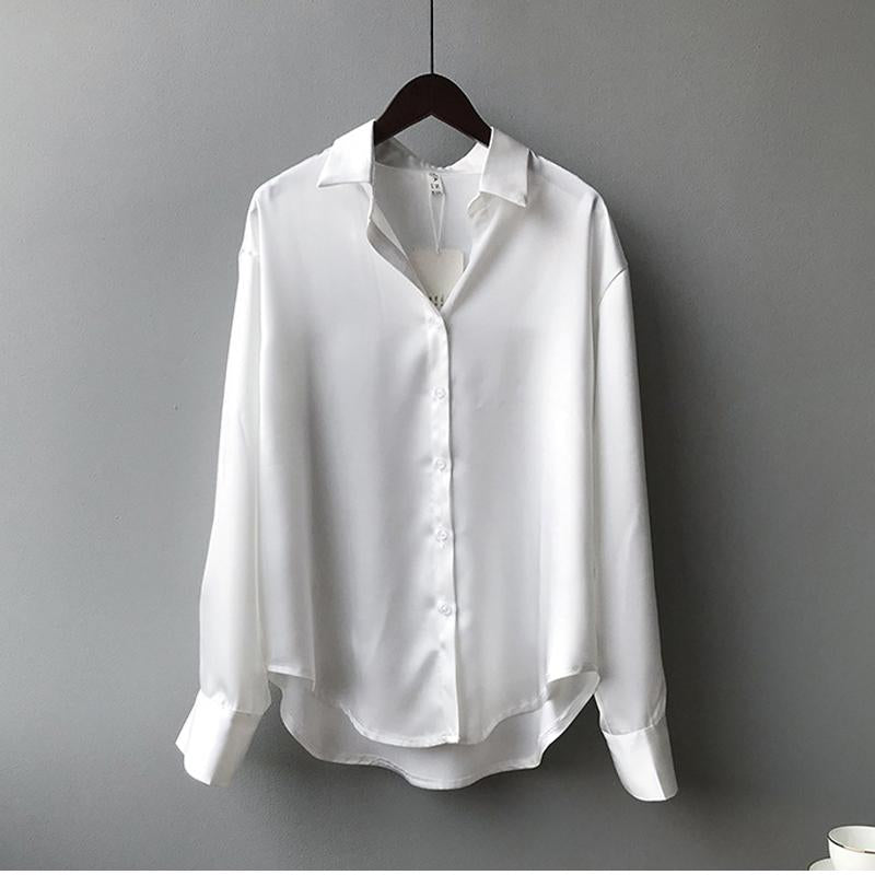Elvira | Blouse en satin à manches longues d&