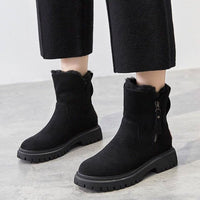 Franziska | Damen Warm Reissverschluss Gefütterte Stiefel