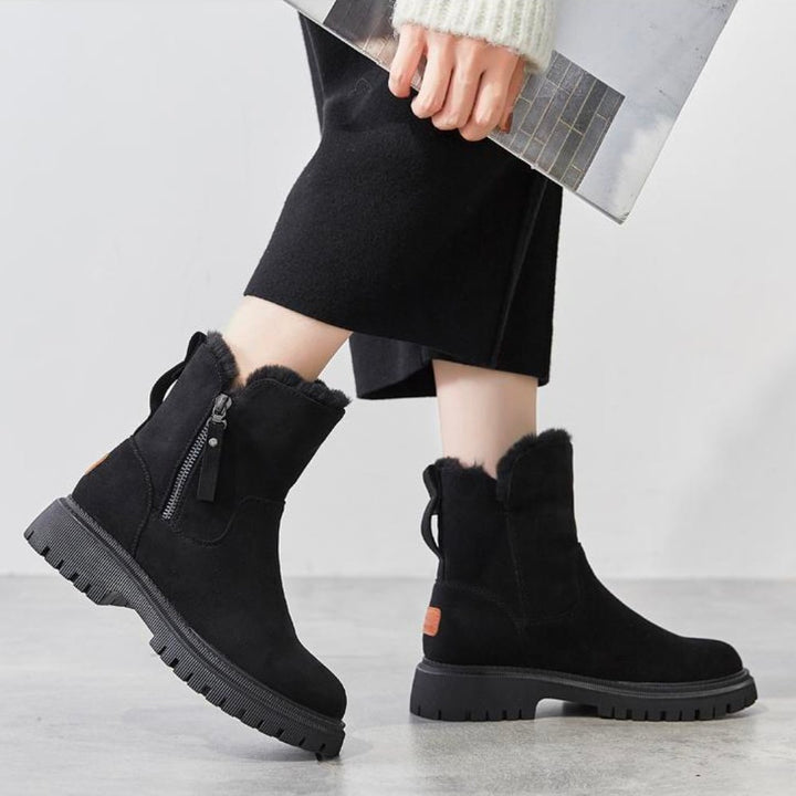 Franziska | Damen Warm Reissverschluss Gefütterte Stiefel
