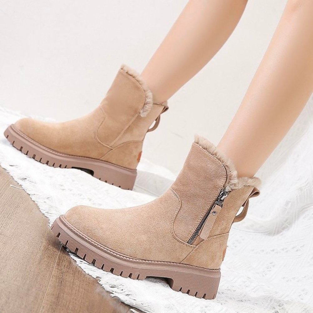 Franziska | Damen Warm Reissverschluss Gefütterte Stiefel